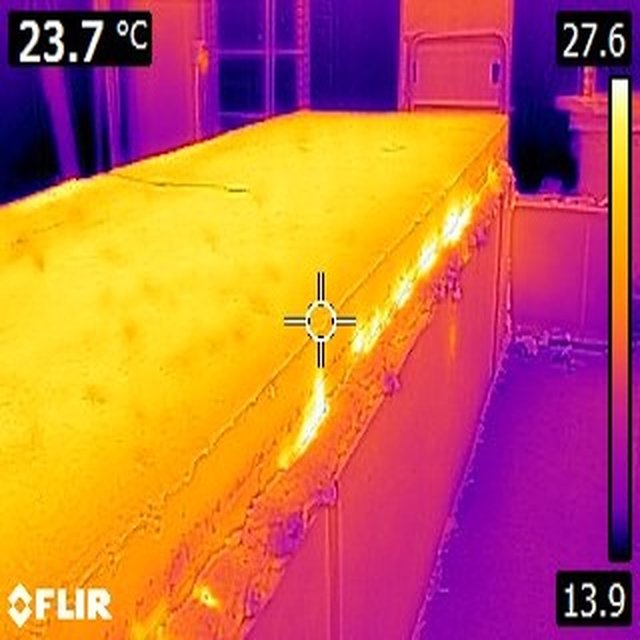 Infrared thermal imaging of a concrete sandwich panel